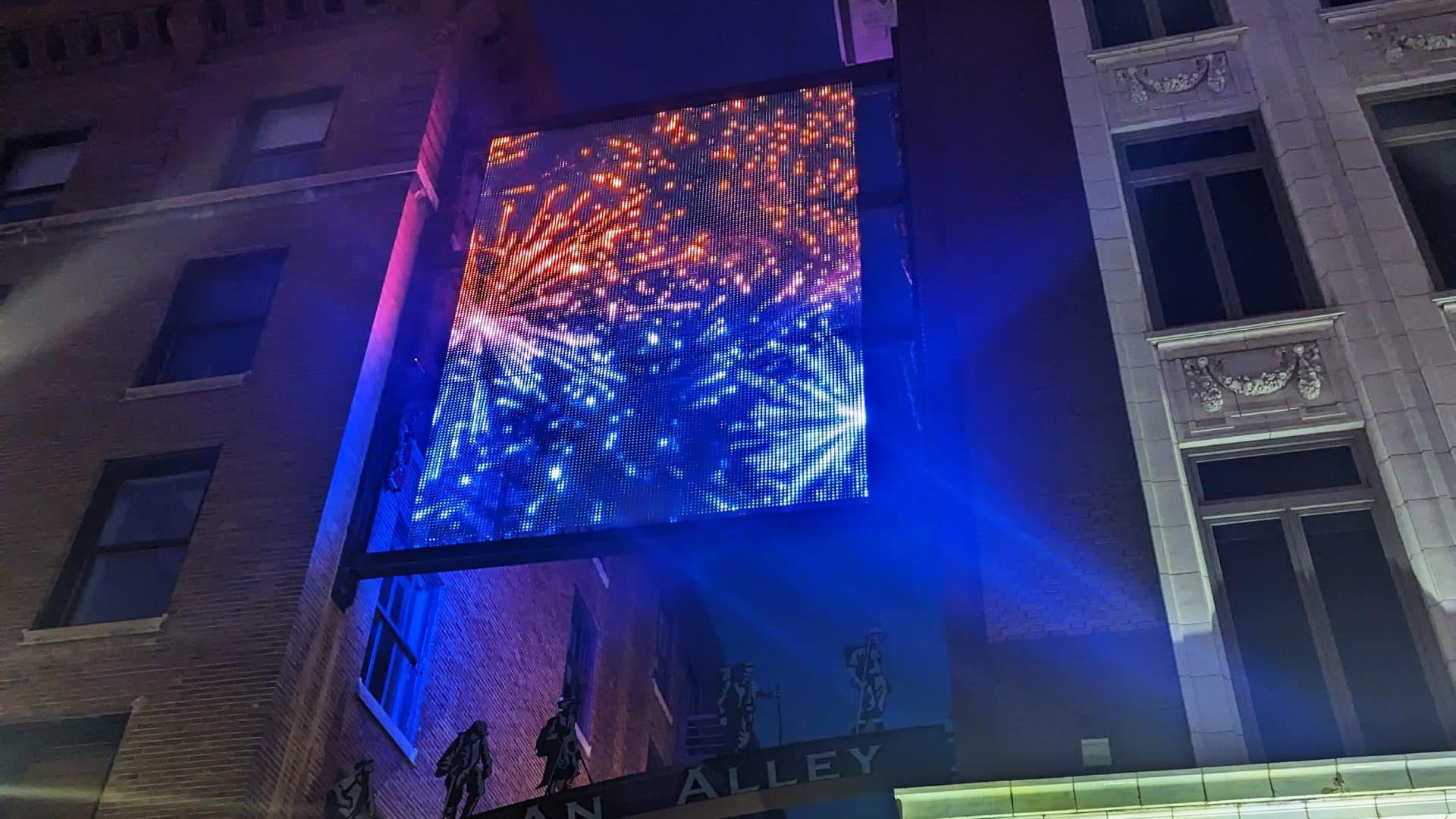 LED fireworks in AdAmAn Alley