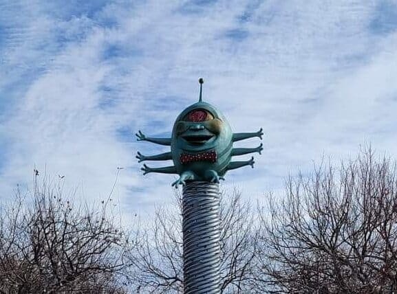 Eggstraterrestrial presenting Located in the roundabout at S. Carefree Cir. & New Center Point